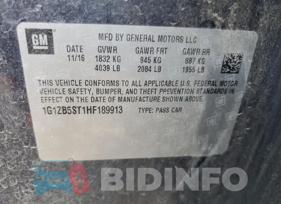 1G1ZB5ST1HF189913 Photo# 12
