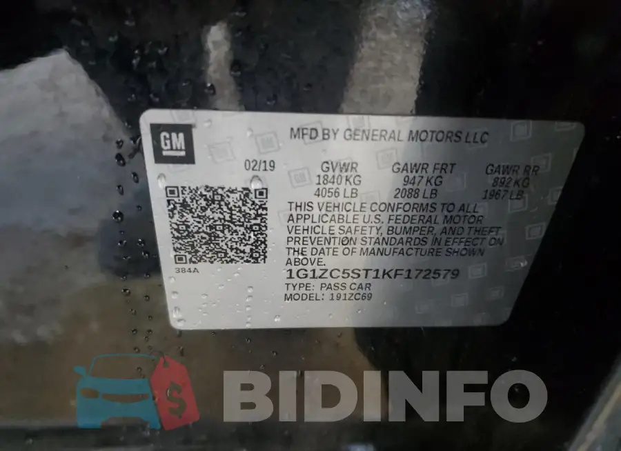 1G1ZC5ST1KF172579 Photo# 12