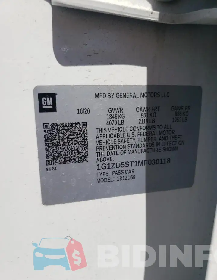 1G1ZD5ST1MF030118 Photo# 13