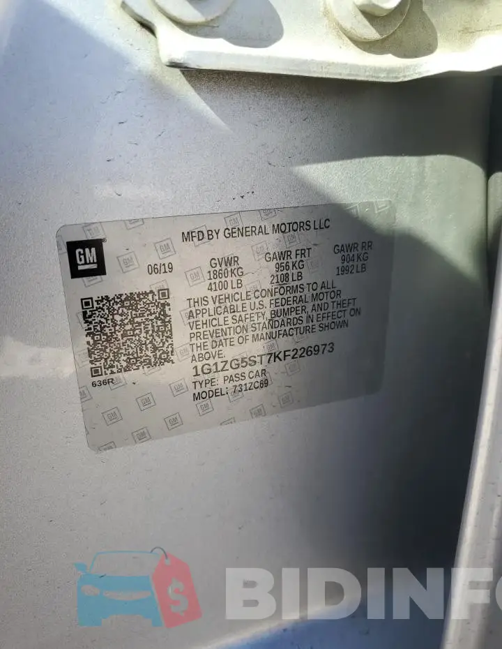 1G1ZG5ST7KF226973 Photo# 12