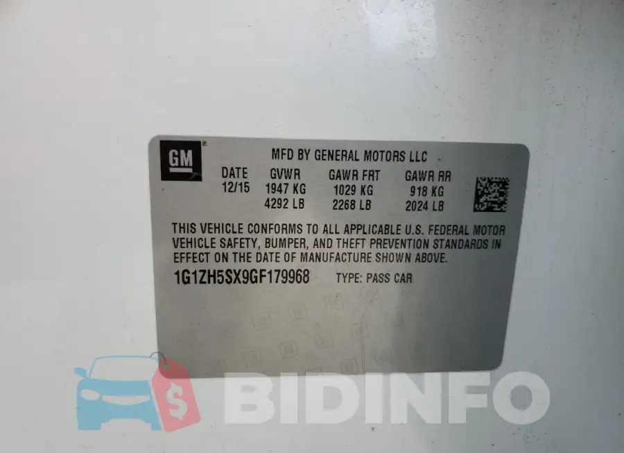 1G1ZH5SX9GF179968 Photo# 12