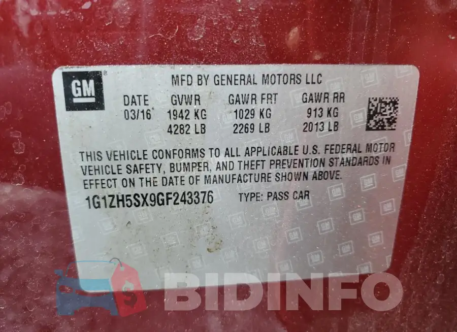 1G1ZH5SX9GF243376 Photo# 13