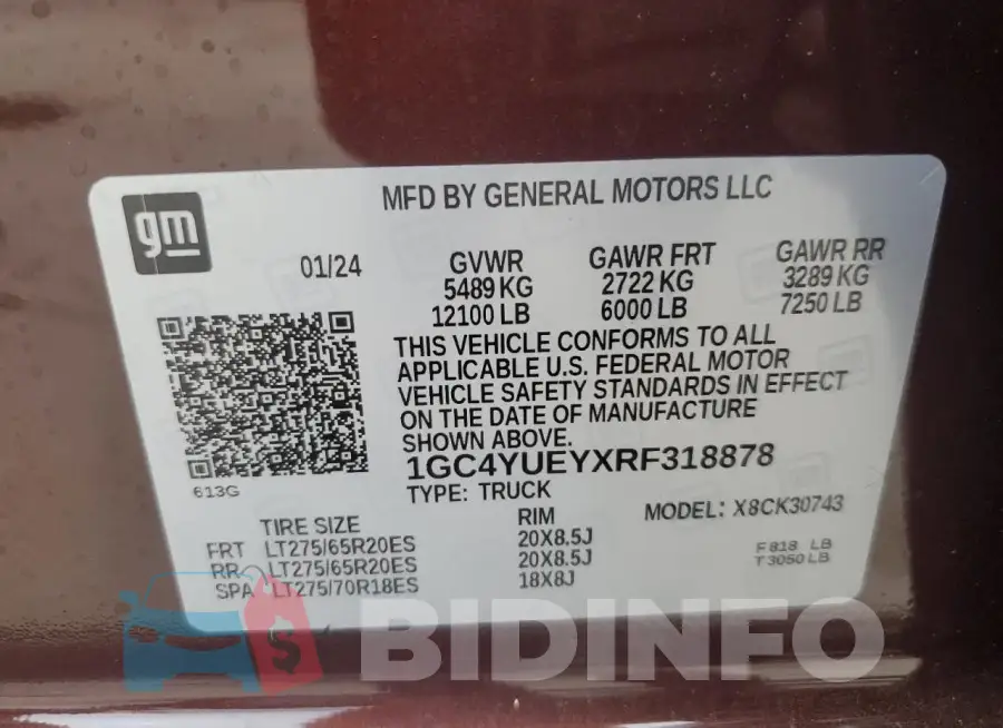 1GC4YUEYXRF318878 Photo# 12
