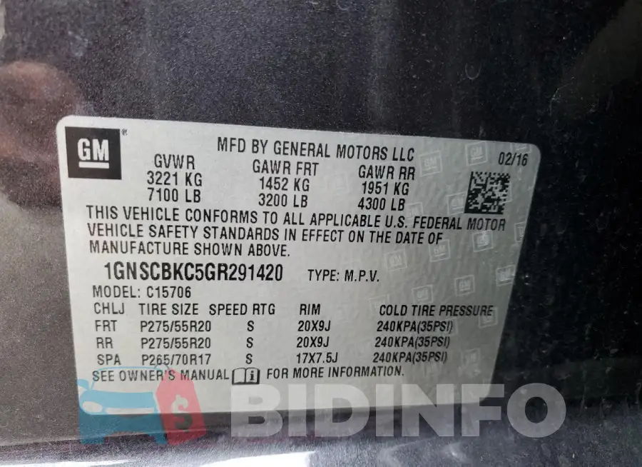 1GNSCBKC5GR291420 Photo# 13