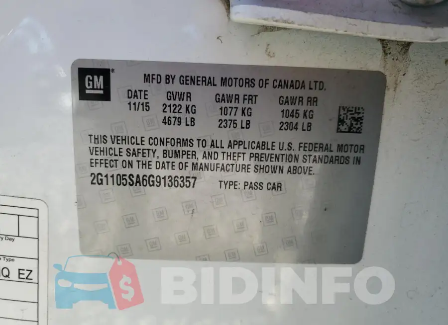 2G1105SA6G9136357 Photo# 12