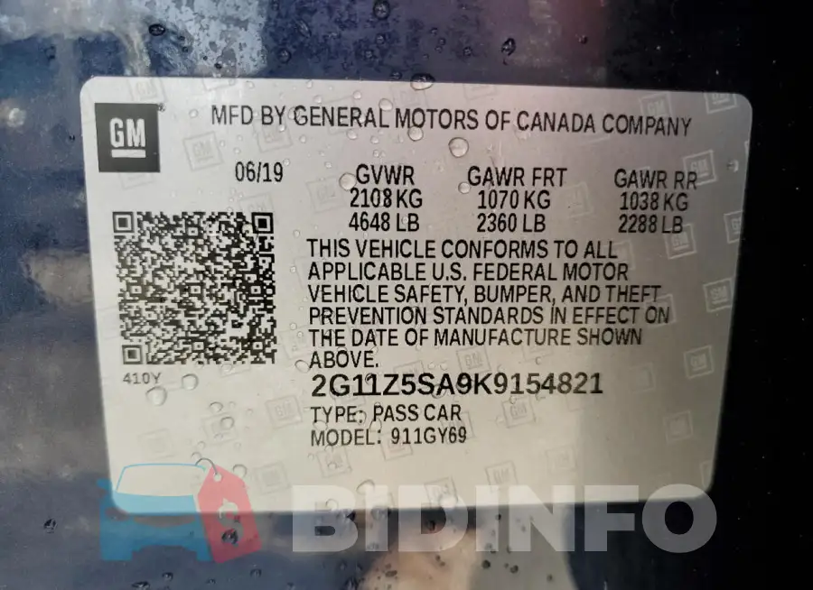 2G11Z5SA9K9154821 Photo# 13