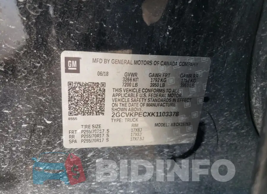 2GCVKPECXK1103378 Photo# 13