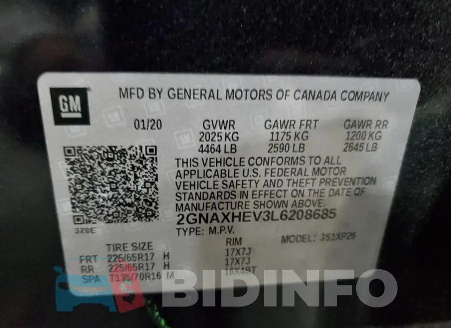 2GNAXHEV3L6208685 Photo# 14