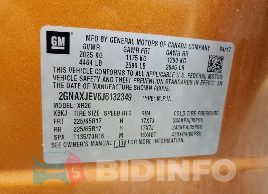 2GNAXJEV6J6132349 Photo# 13