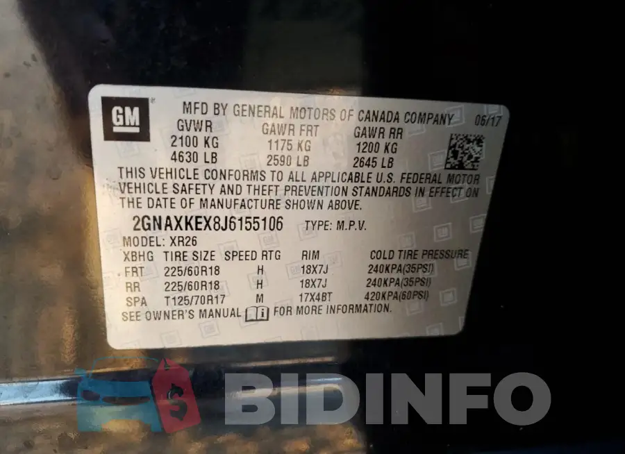 2GNAXKEX8J6155106 Photo# 14