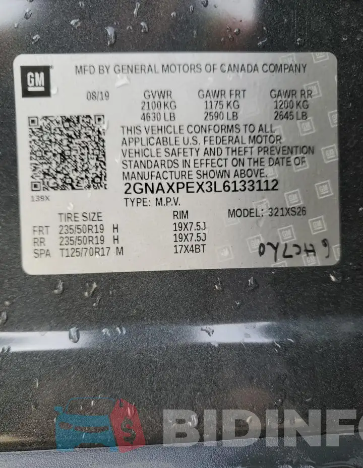 2GNAXPEX3L6133112 Photo# 13
