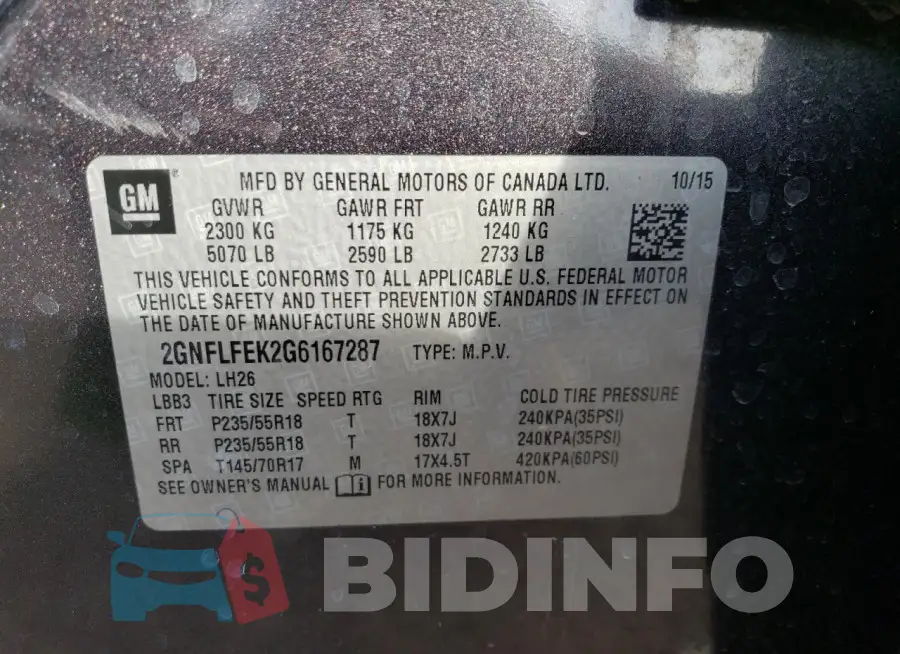 2GNFLFEK2G6167287 Photo# 13