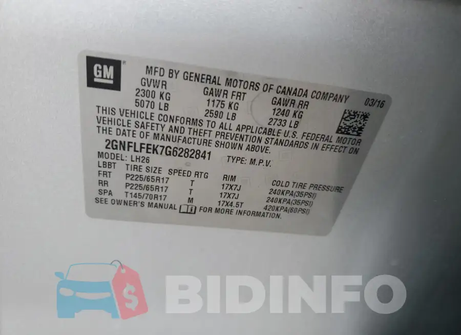 2GNFLFEK7G6282841 Photo# 14