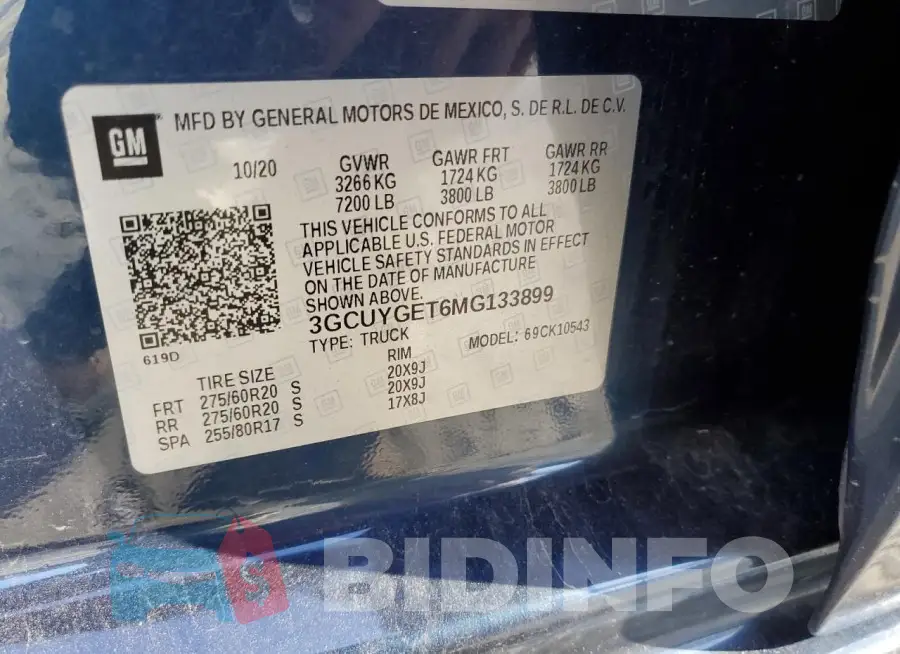 3GCUYGET6MG133899 Photo# 12