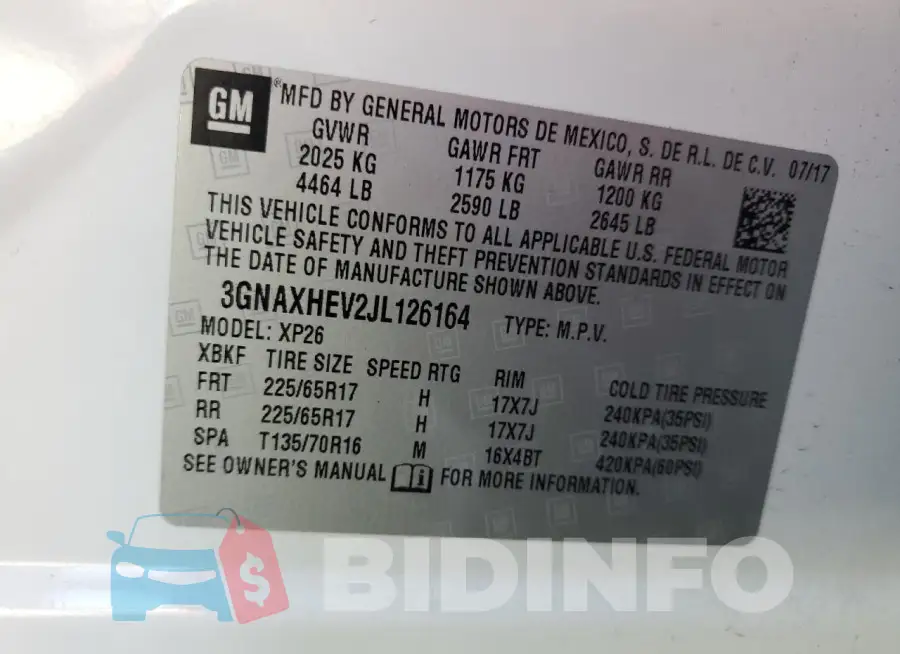 3GNAXHEV2JL126164 Photo# 14