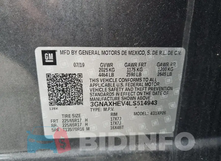 3GNAXHEV4LS514943 Photo# 13