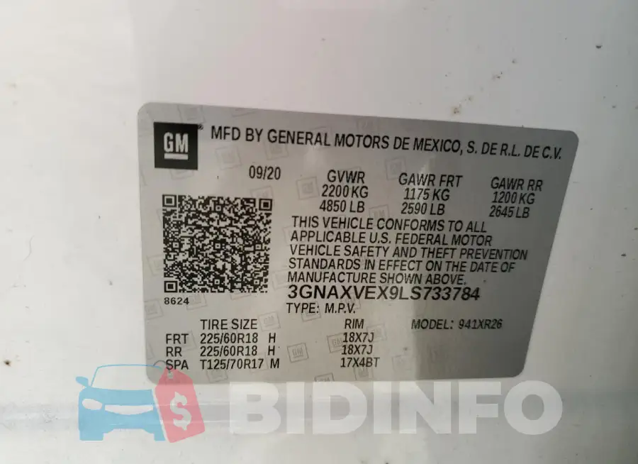 3GNAXVEX9LS733784 Photo# 13