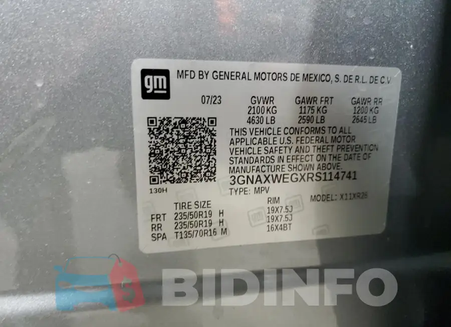 3GNAXWEGXRS114741 Photo# 13