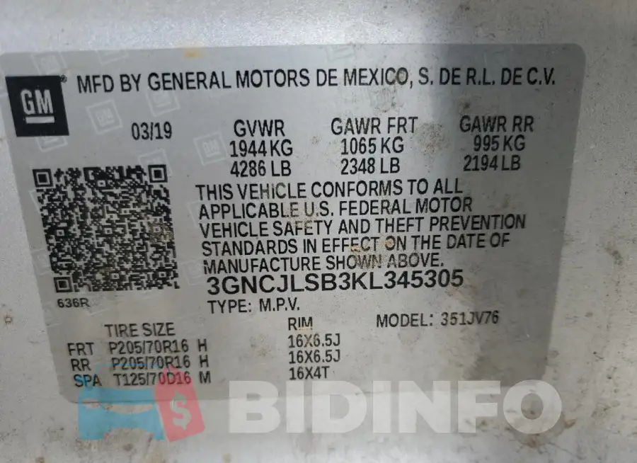 3GNCJLSB3KL345305 Photo# 13