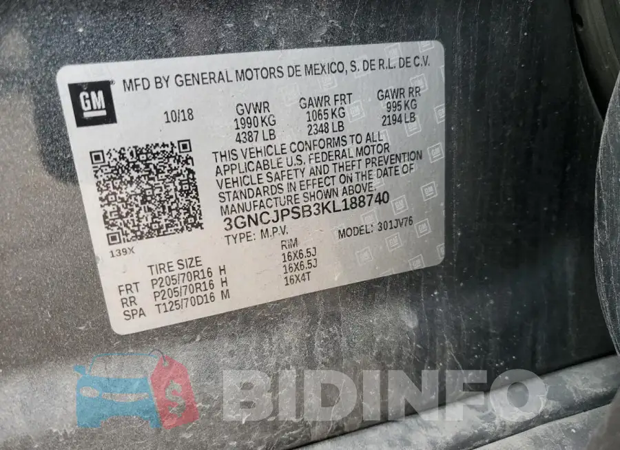 3GNCJPSB3KL188740 Photo# 14