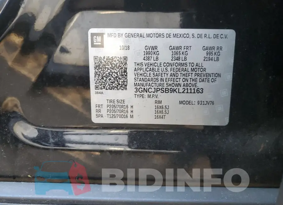 3GNCJPSB9KL211163 Photo# 13