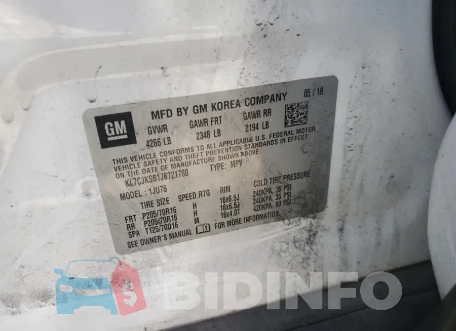 KL7CJKSB1JB721788 Photo# 13