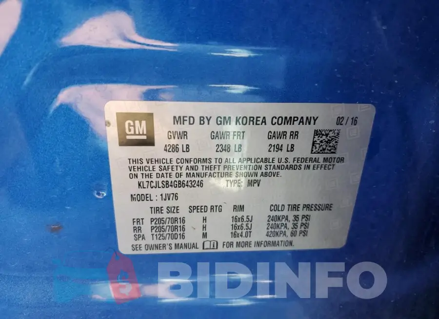 KL7CJLSB4GB643246 Photo# 13