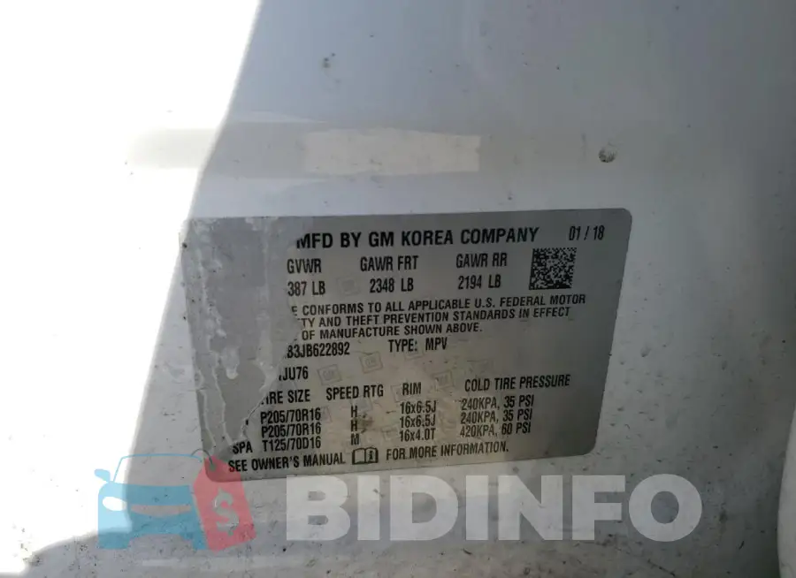 KL7CJNSB3JB622892 Photo# 13