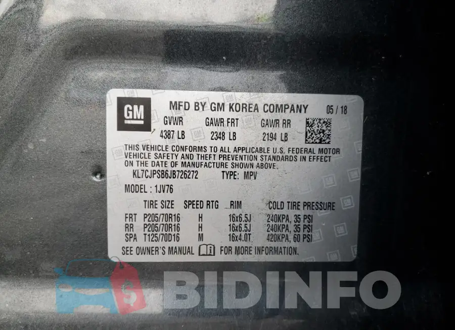 KL7CJPSB6JB726272 Photo# 13