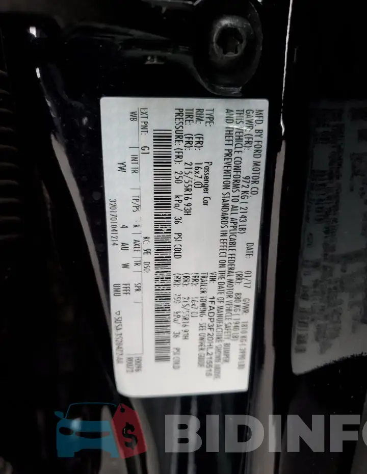 1FADP3F20HL215515 Photo# 12