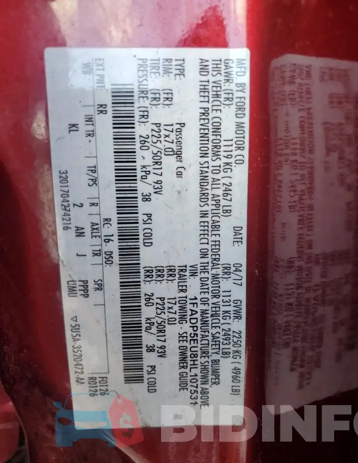 1FADP5EU8HL107531 Photo# 12