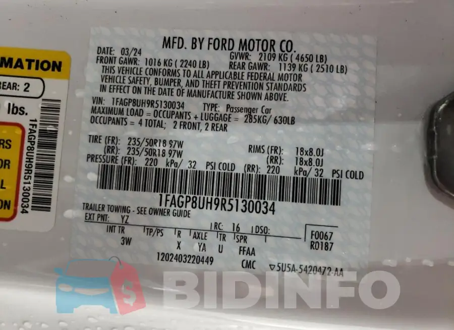 1FAGP8UH9R5130034 Photo# 12