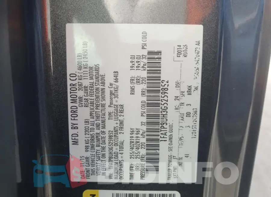 1FATP8UH3G5259852 Photo# 13