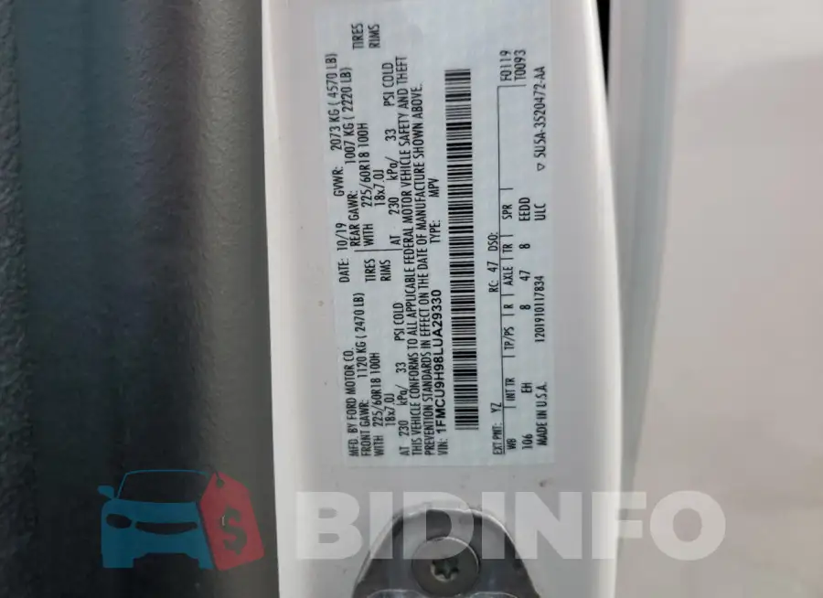 1FMCU9H98LUA29330 Photo# 13