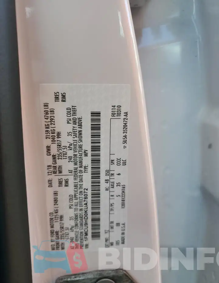 1FMCU9HD0KUA78072 Photo# 13