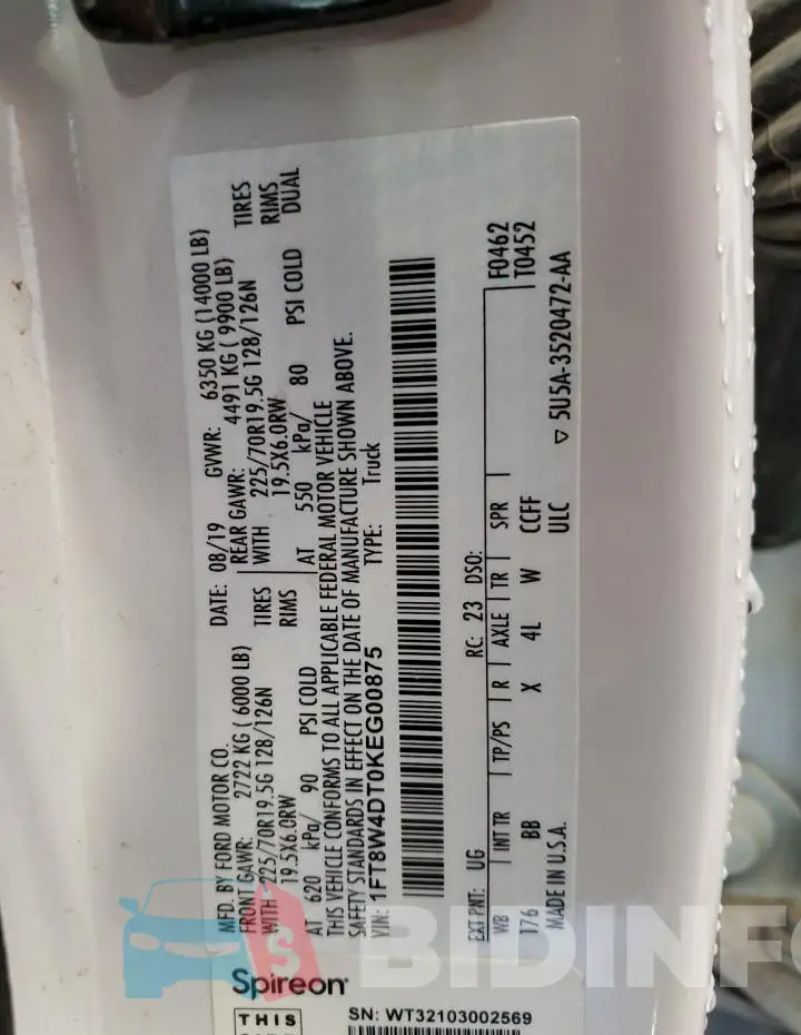 1FT8W4DT0KEG00875 Photo# 12