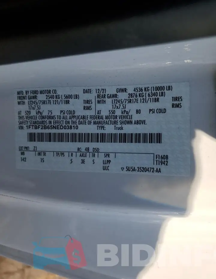 1FTBF2B65NED03810 Photo# 12