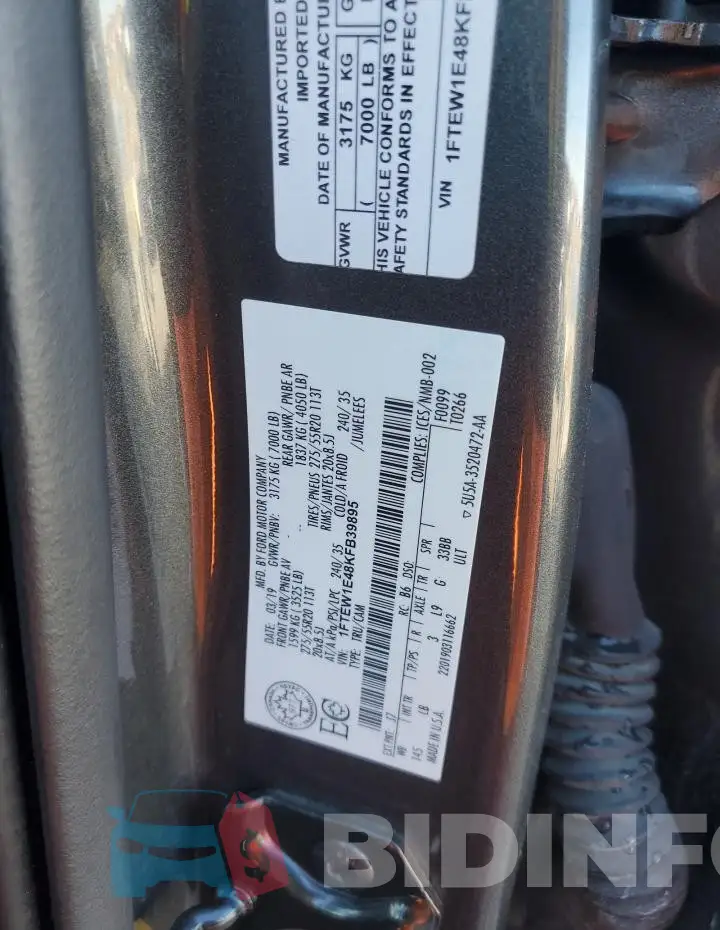 1FTEW1E48KFB39895 Photo# 12