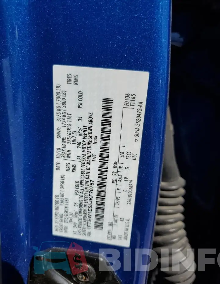 1FTEW1E55JKF70757 Photo# 12