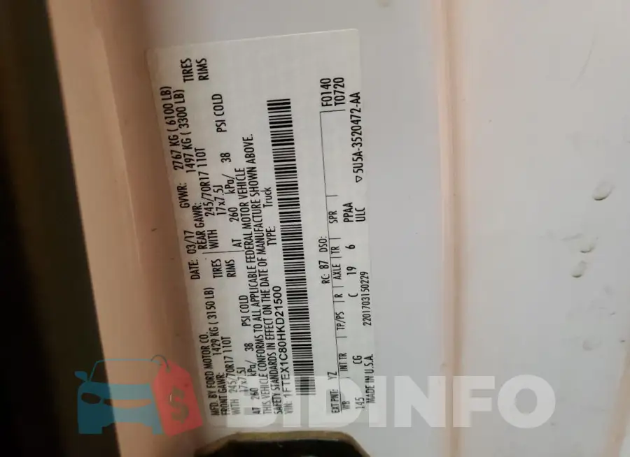 1FTEX1C80HKD21500 Photo# 12