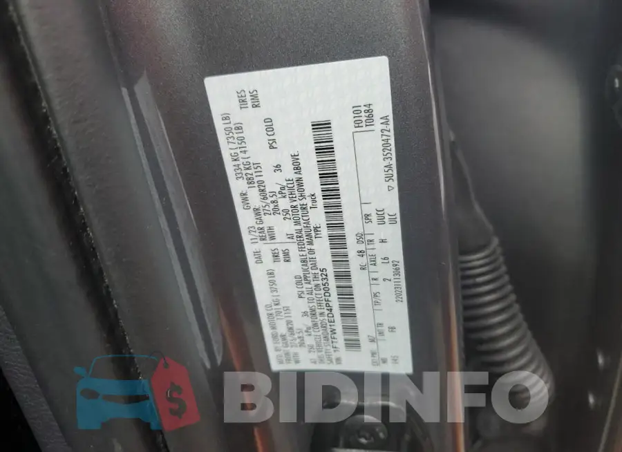 1FTFW1ED4PFD05325 Photo# 12