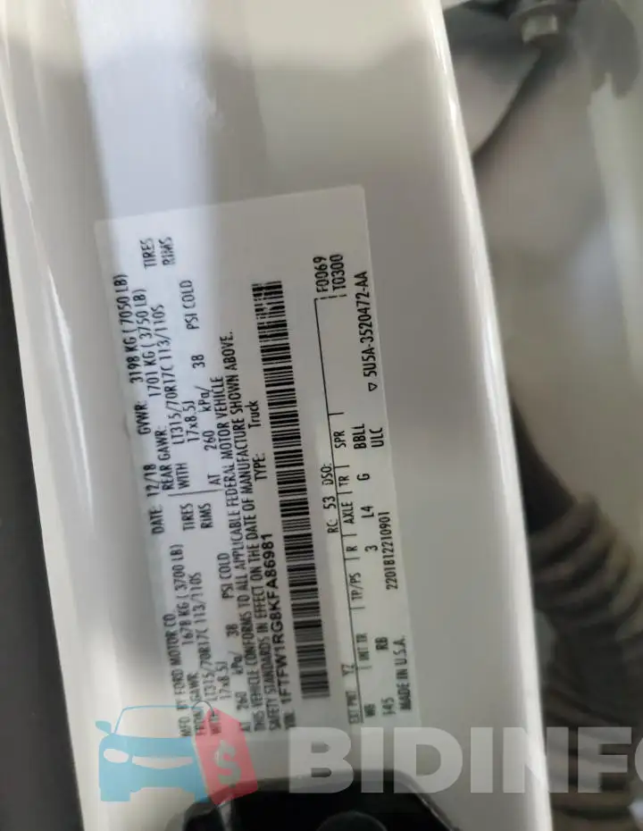 1FTFW1RG8KFA86981 Photo# 12