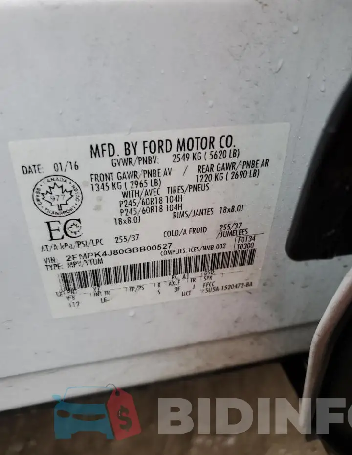 2FMPK4J80GBB00527 Photo# 13