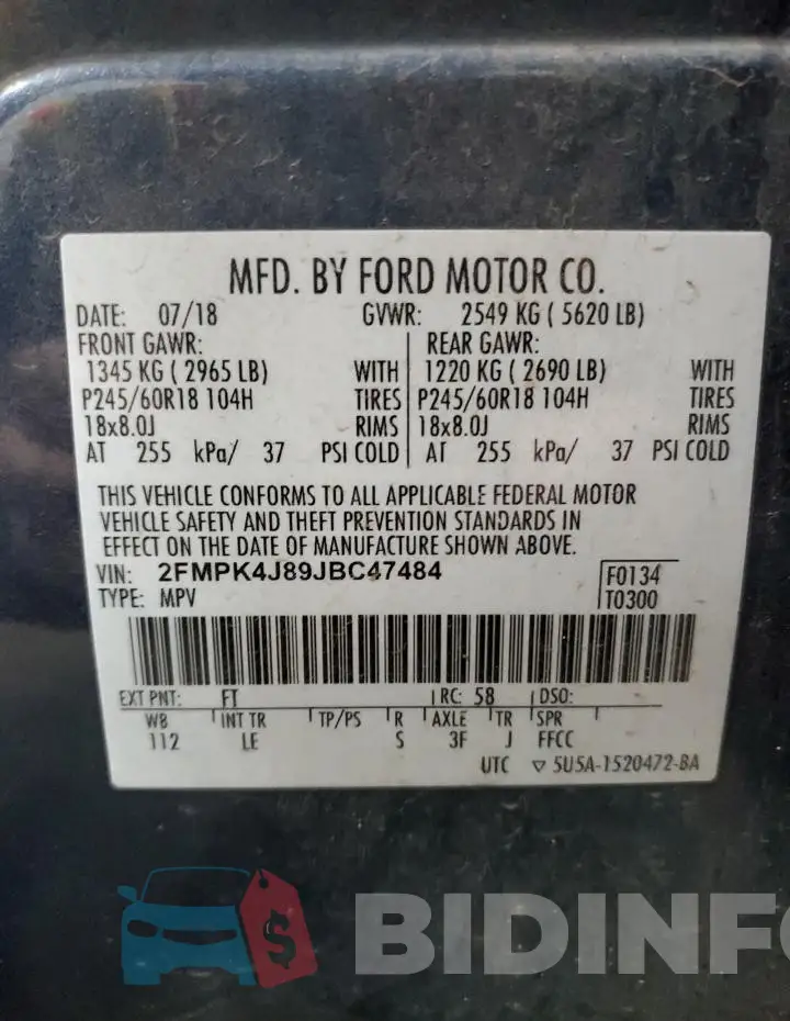 2FMPK4J89JBC47484 Photo# 13