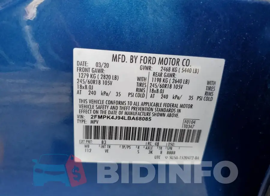 2FMPK4J94LBA68085 Photo# 13