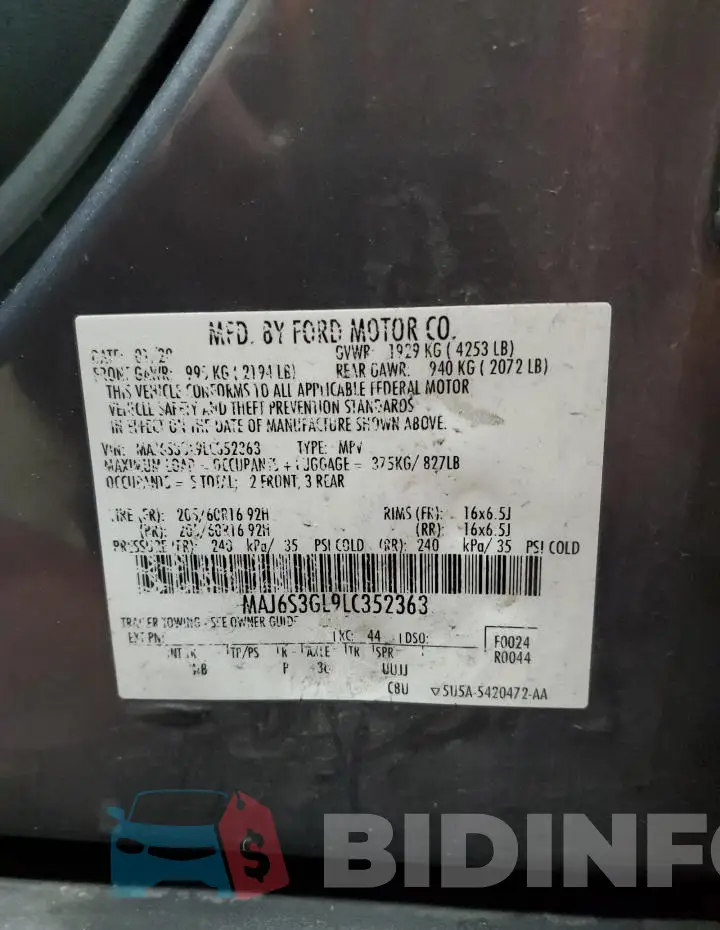MAJ6S3GL9LC352363 Photo# 13