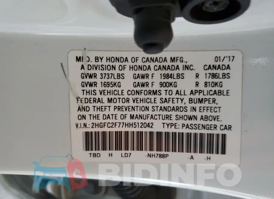 2HGFC2F77HH512042 Photo# 12