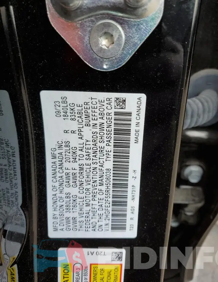 2HGFE2F55RH506038 Photo# 12
