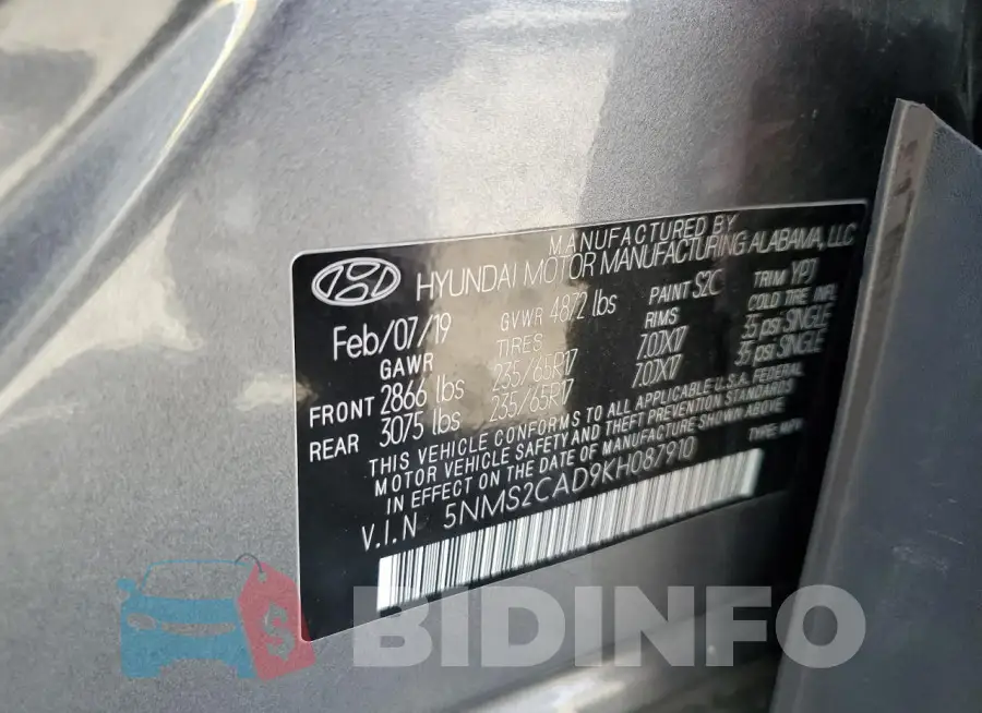 5NMS2CAD9KH087910 Photo# 13