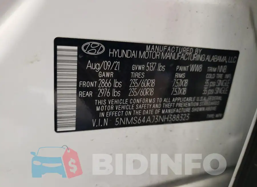 5NMS64AJ3NH388323 Photo# 14